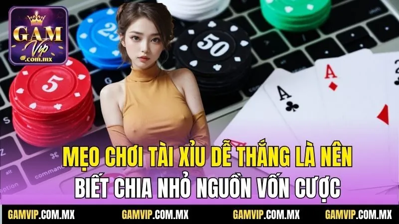 Mẹo Chơi Tài Xỉu Dễ Thắng - Bật Mí Từ Chia Sẻ Của Gamvip 8 Mẹo chơi tài xỉu dễ thắng là nên biết chia nhỏ nguồn vốn cược